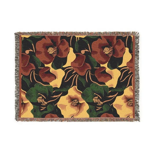 Floral Woven Blanket Cozy Home Decor Gift for Her Vintage Style Throw Perfect for Home Living Room Picnics and More