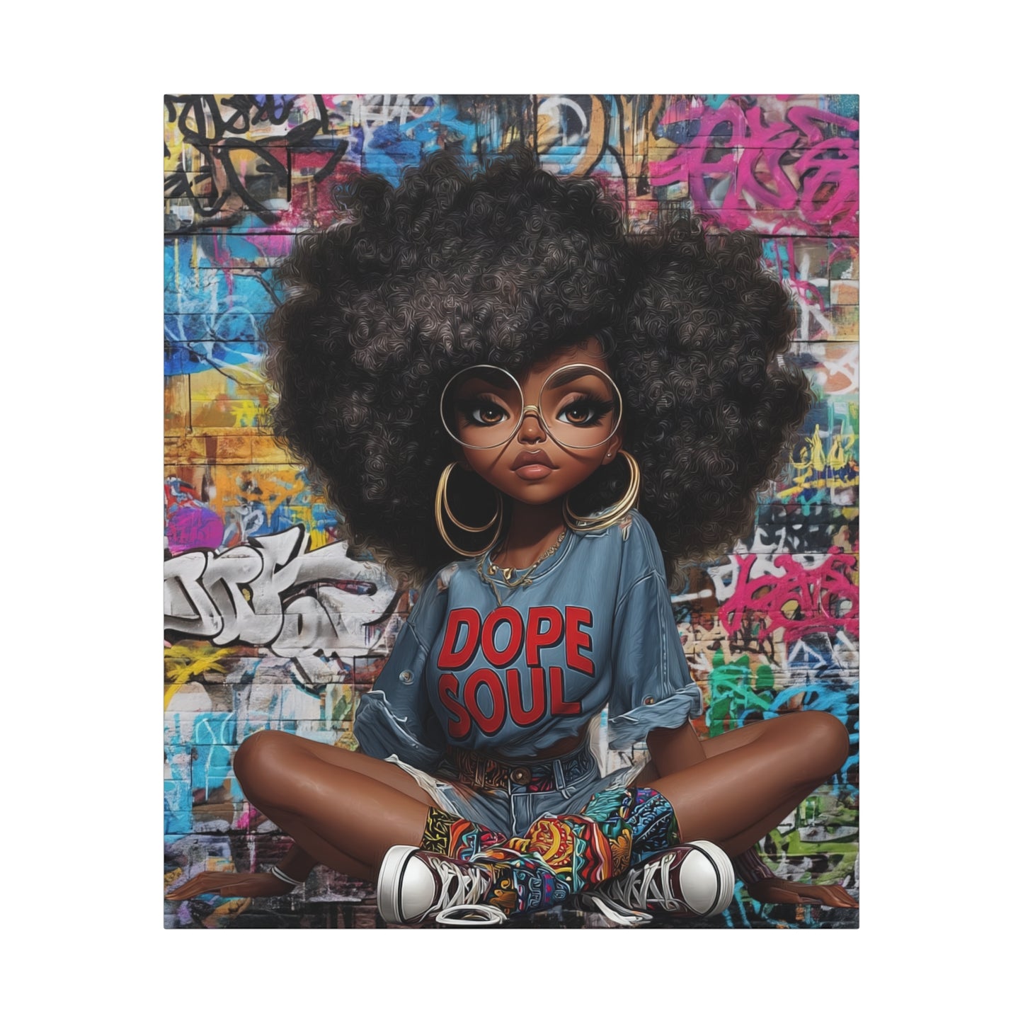 Urban Vibe Canvas Art, Dope Soul Wall Decor, Unique Gift for Art Lovers, Afrocentric Home Decor, Street Art Print