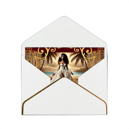 Wedding Golden Edge Greeting Cards (Horizontal)
