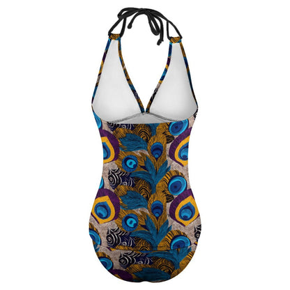 2-Piece Women's Halter Tankini 48KA01 (All-Over Printing)