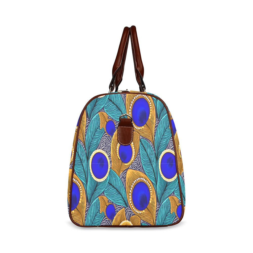 Peacock Travel Bag (Brown) (Model 1639)