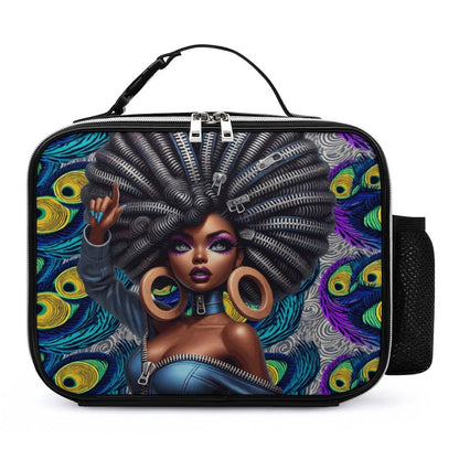 PU Leak-proof Lunch Bag with Detachable Buckled Handle