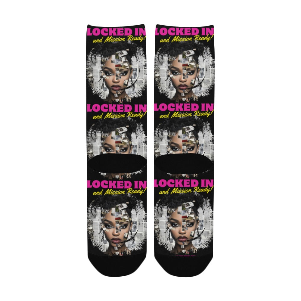 Locked In and Mission Ready Socks Custom Socks for Women