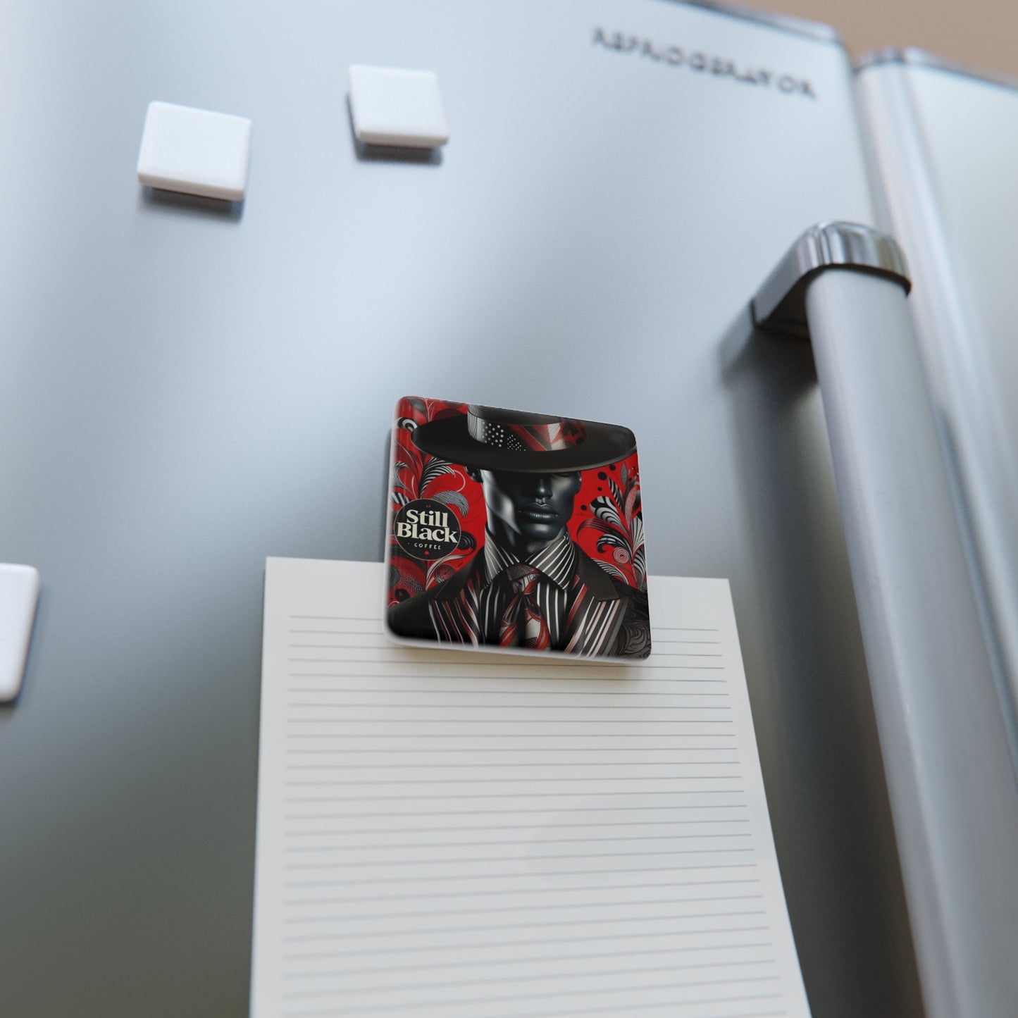 Still Black Porcelain Magnet, Square #SB11