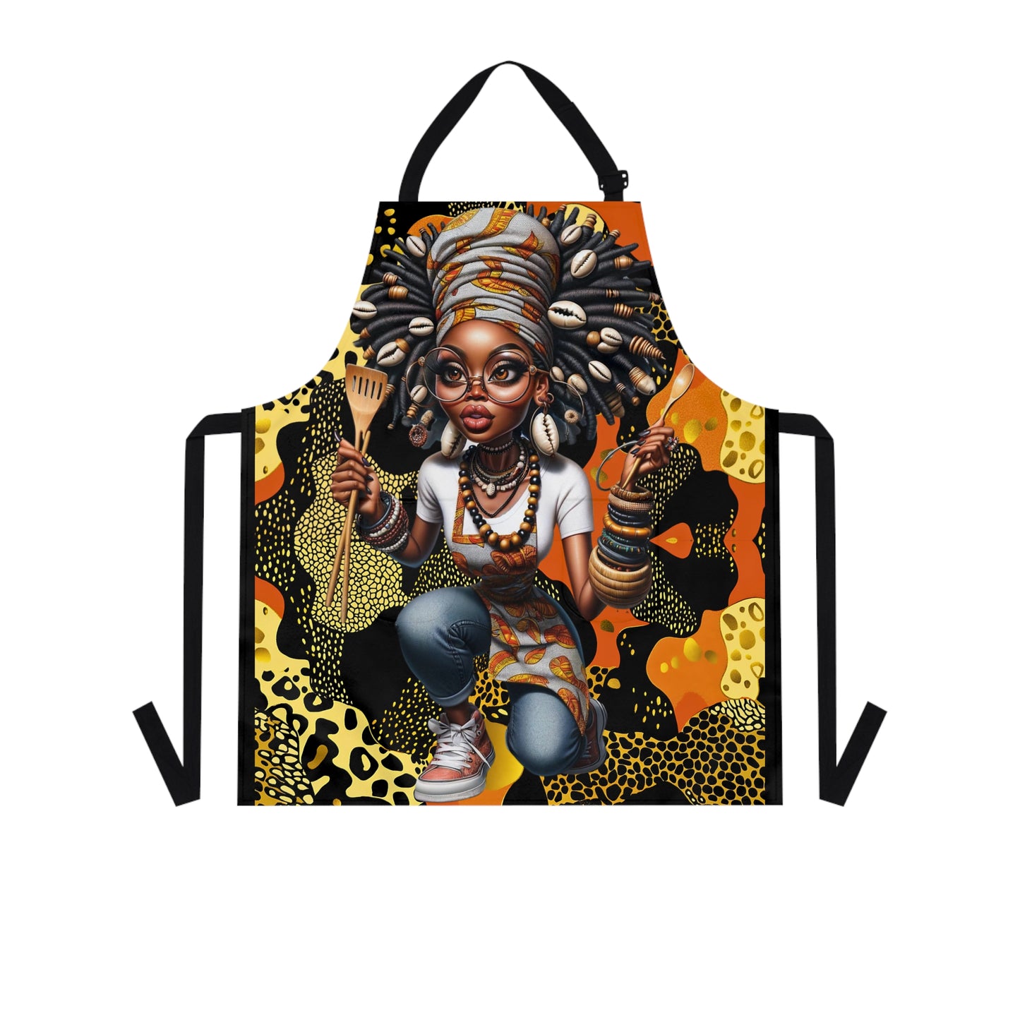 Afrocentric Apron - Bold Graphic Kitchen Cooking Wear, African Inspired Chef Apron, Ethnic Cooking Apron, Black History Month Gift, Cultural