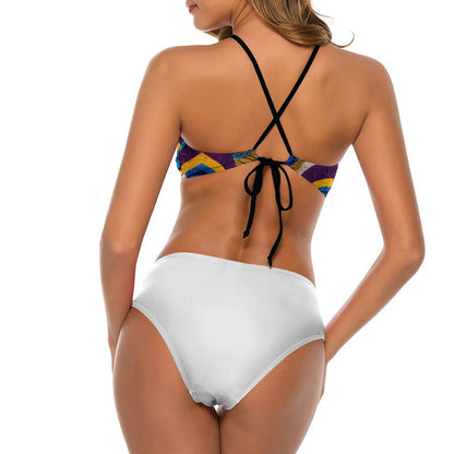 Women's Two piece Swimsuit with High Neck Halter Top BK2040 (All-Over Printing)