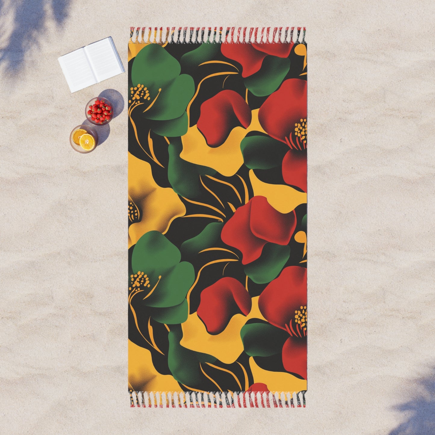 Boho Beach Towel - Vibrant Floral Design for Relaxation Summer Fun, Travel Pool Days Picnics Gift Idea