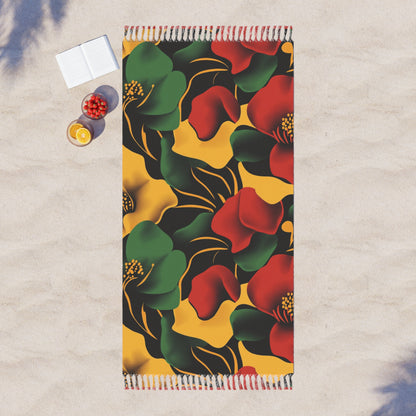 Boho Beach Towel - Vibrant Floral Design for Relaxation Summer Fun, Travel Pool Days Picnics Gift Idea
