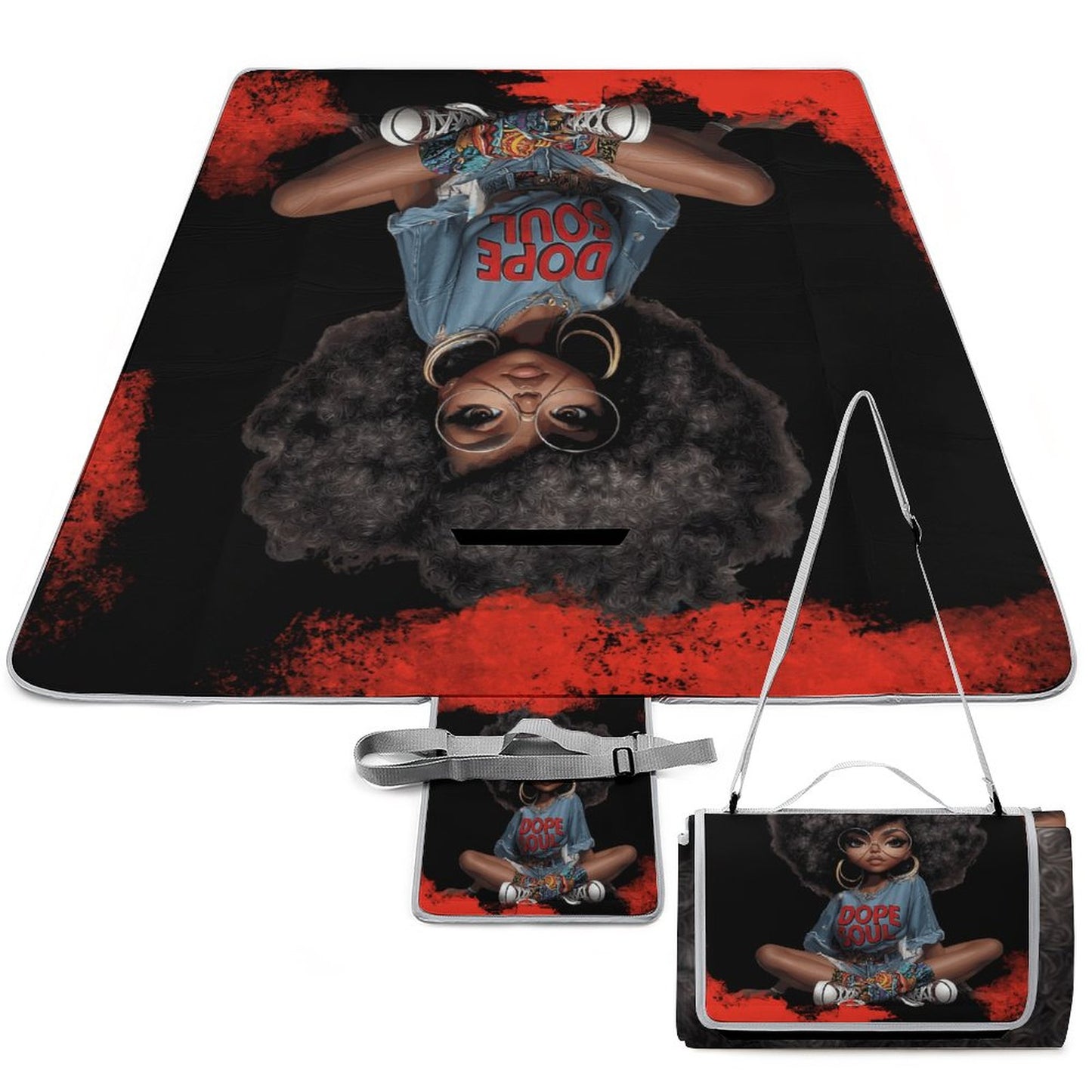 Dope Soul Square Picnic Mat Q003-58.3”x58.3”-58.3”x58.3”/148x148cm