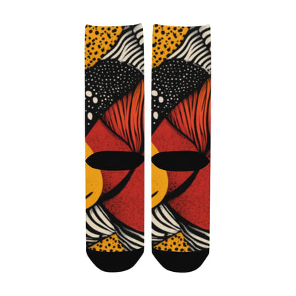 Geometric and Floral Pattern Men's Socks Women's Custom Socks