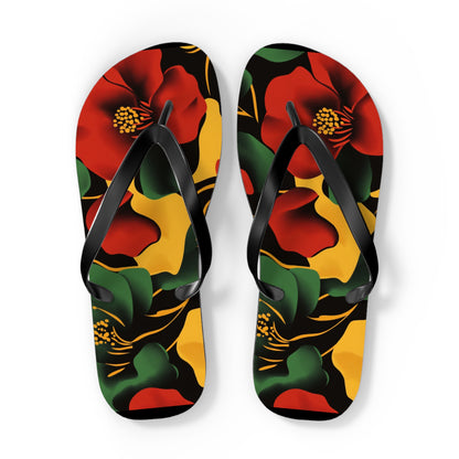 Tropical Floral Flip Flops | Beach Sandals for Summer Vibes Vacation Footwear Gift for Her Pool Party Shoes Comfortable Beachwear