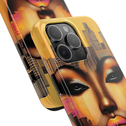 Afrocentric Tough Phone Case, City Girl On The Move Unique Design, Urban Street Style, Protective Cellphone Cover, Trendy Mobile Accessory