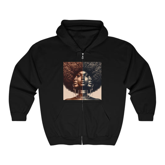 Afro Power Unisex Heavy Blend™ Full Zip Hooded Sweatshirt #AP7