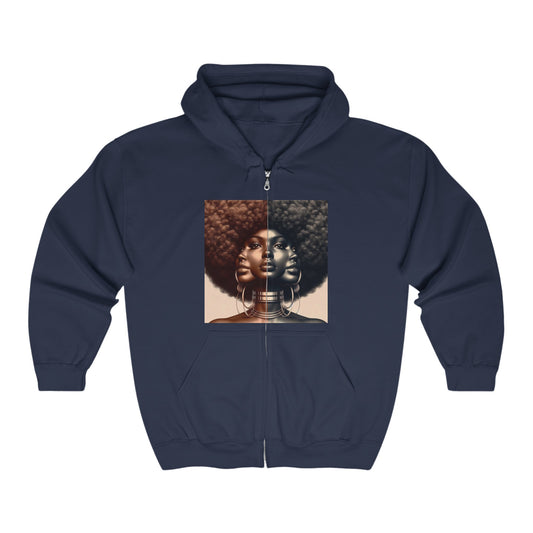 Afro Power Unisex Heavy Blend™ Full Zip Hooded Sweatshirt #AP7