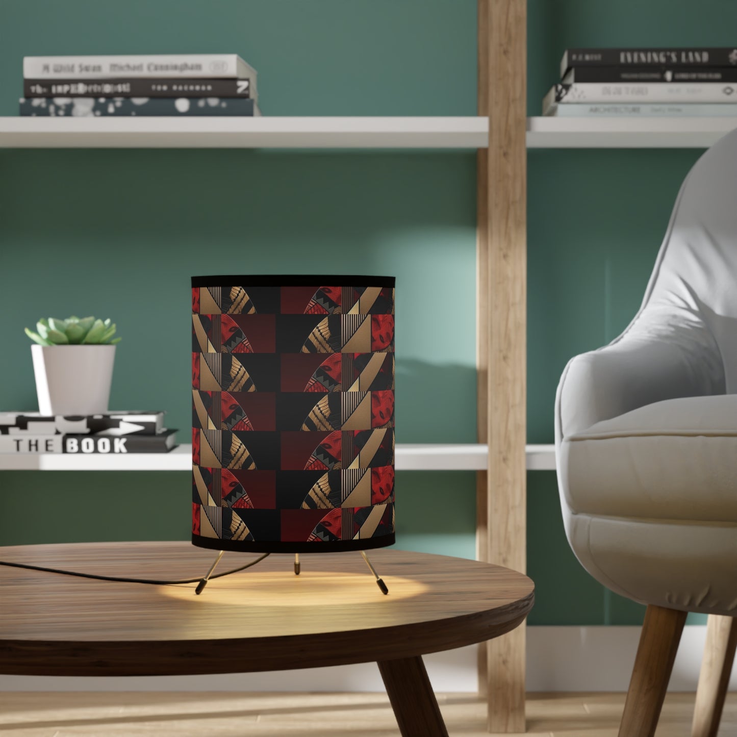 Dual Faced Tripod Lamp with High-Res Printed Shade, US\CA plug #DF1