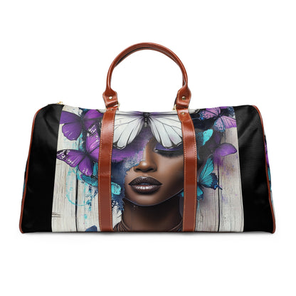 Butterfly Beauty Travel Bag Waterproof Tote Floral Luggage, Nature Lover Gift