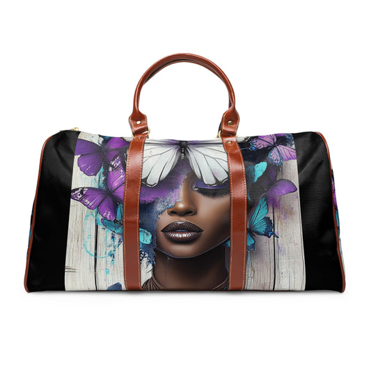 Butterfly Beauty Travel Bag Waterproof Tote Floral Luggage, Nature Lover Gift