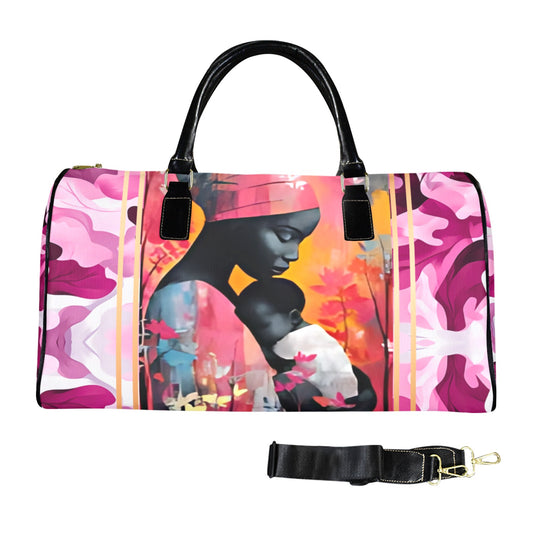 Mother's Day Travel Bag Large Capacity Travel Bag-Large (Black Short Patch) (1737)