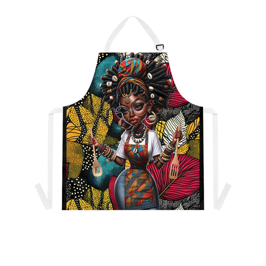Afrocentric Apron - Bold Graphic Kitchen Cooking Wear, African Inspired Chef Apron