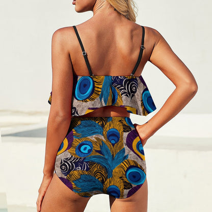 2-Piece Ruffle Tankini Swimsuit BK2080 (All-Over Printing)