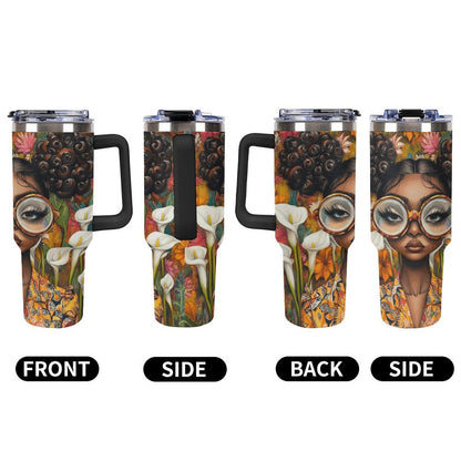 40oz Insulated Tumbler with Handle and Straw