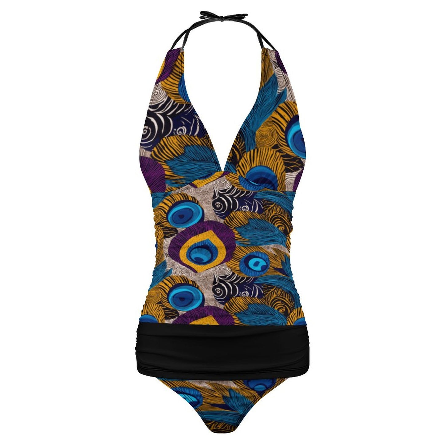 2-Piece Women's Halter Tankini 48KA01 (All-Over Printing)