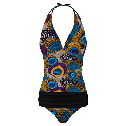 2-Piece Women's Halter Tankini 48KA01 (All-Over Printing)