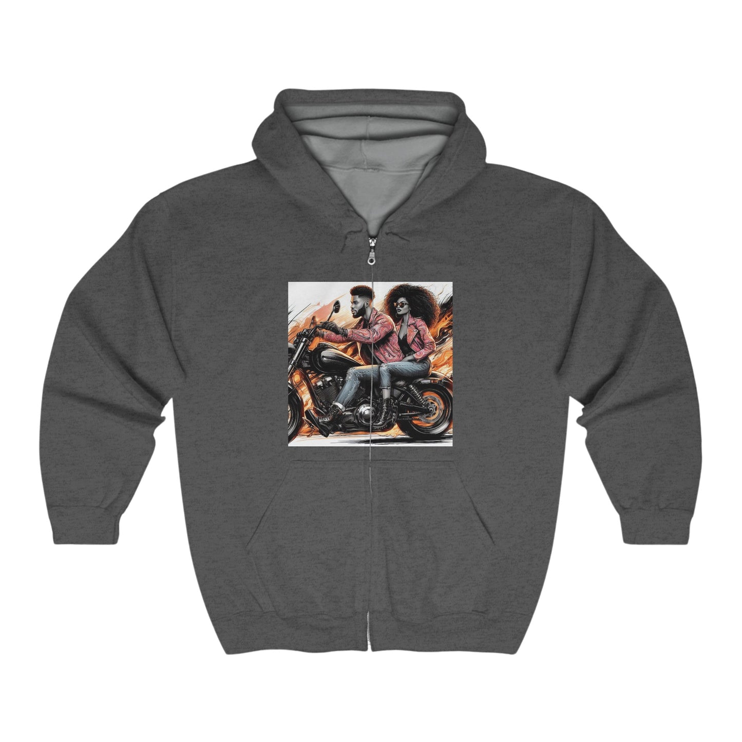 Born To Ride Unisex Heavy Blend™ Full Zip Hooded Sweatshirt #13MU