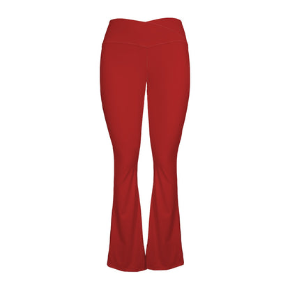Burnish Women's High Waist Crossover Tummy Control Flare Leggings High Waist Crossover Tummy Control Flare Leggings