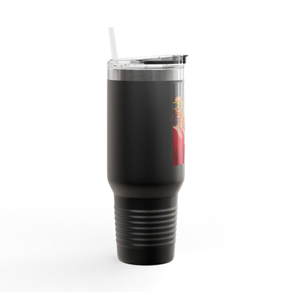 Afrocentric Tumbler Mug, Black Woman Afro Sunglasses Drinkware, Travel Coffee