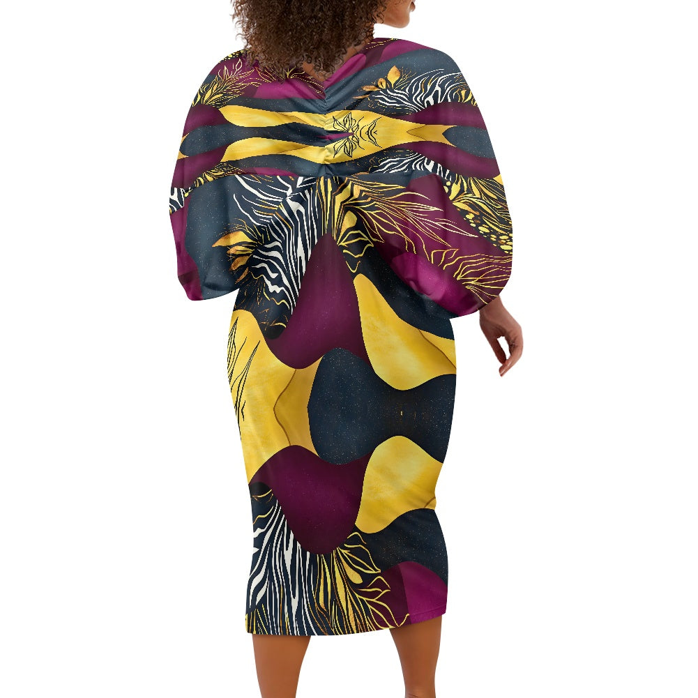Ladies dolman sleeve bag hip skirt