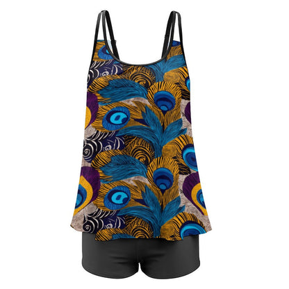 Tankini Two Piece Swimsuits QZ6072 (All-Over Printing on the Top)