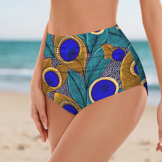Peacock High-Waisted Bikini Bottom (Model S53) High-Waisted Bikini Bottom (Model S53)