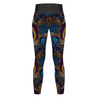 Custom Printed Honeycomb Textured Yoga Pants for Women (All-Over Printing)