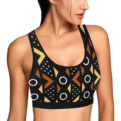Afro Pattern Sports Bra Women's All Over Print Sports Bra (Model T52)