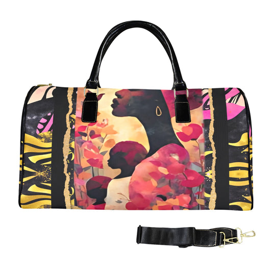 Mother's Day Travel Bag Large Capacity Travel Bag-Large (Black Short Patch) (1737)
