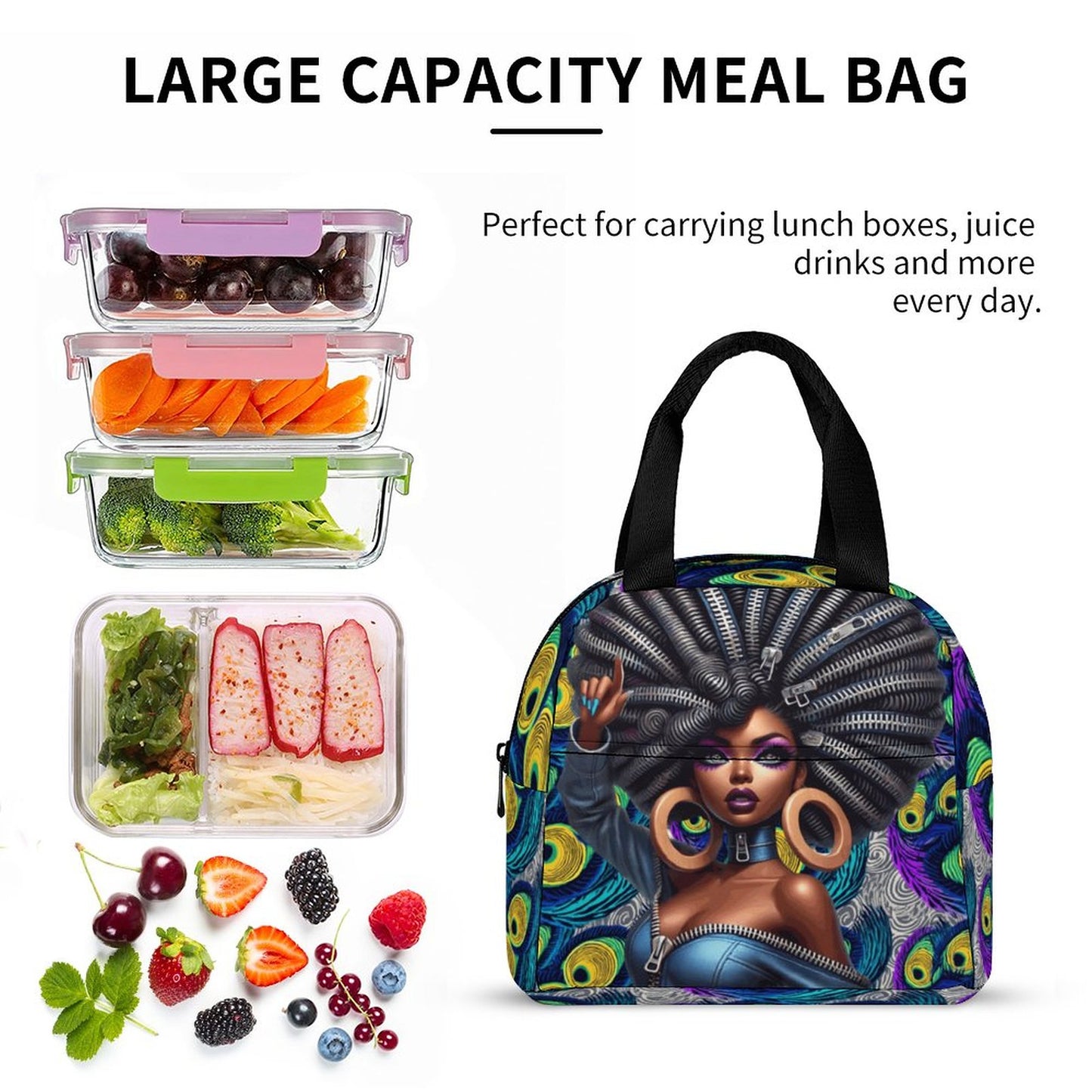 Insulated Lunch Bag with Pocket (All-Over Printing)
