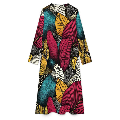 Long sleeved dress Women's V-Neck Long Sleeve Midi Dress