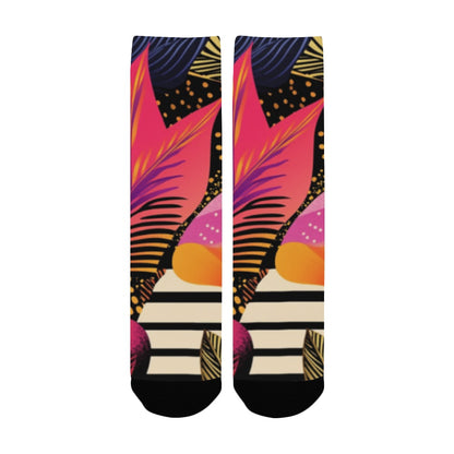 Neon Pink, Blue, Orange, Yellow Men's Socks Women's Custom Socks