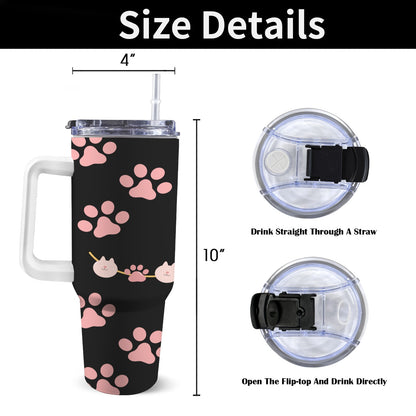 Pet 40 oz Tumbler With White Handle 40oz Tumbler with White Handle