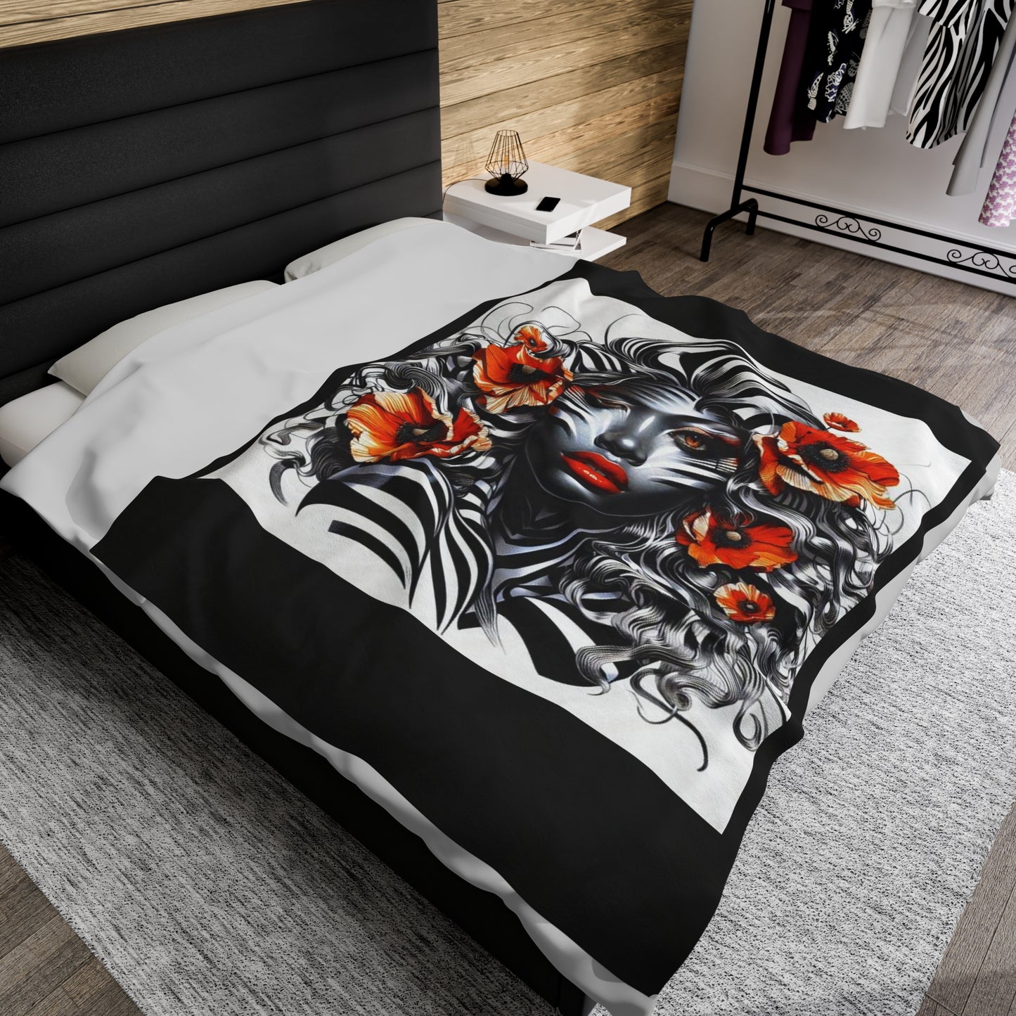 Zebra Fantasy Velveteen Plush Blanket #ZF25