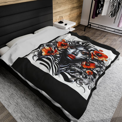 Zebra Fantasy Velveteen Plush Blanket #ZF25