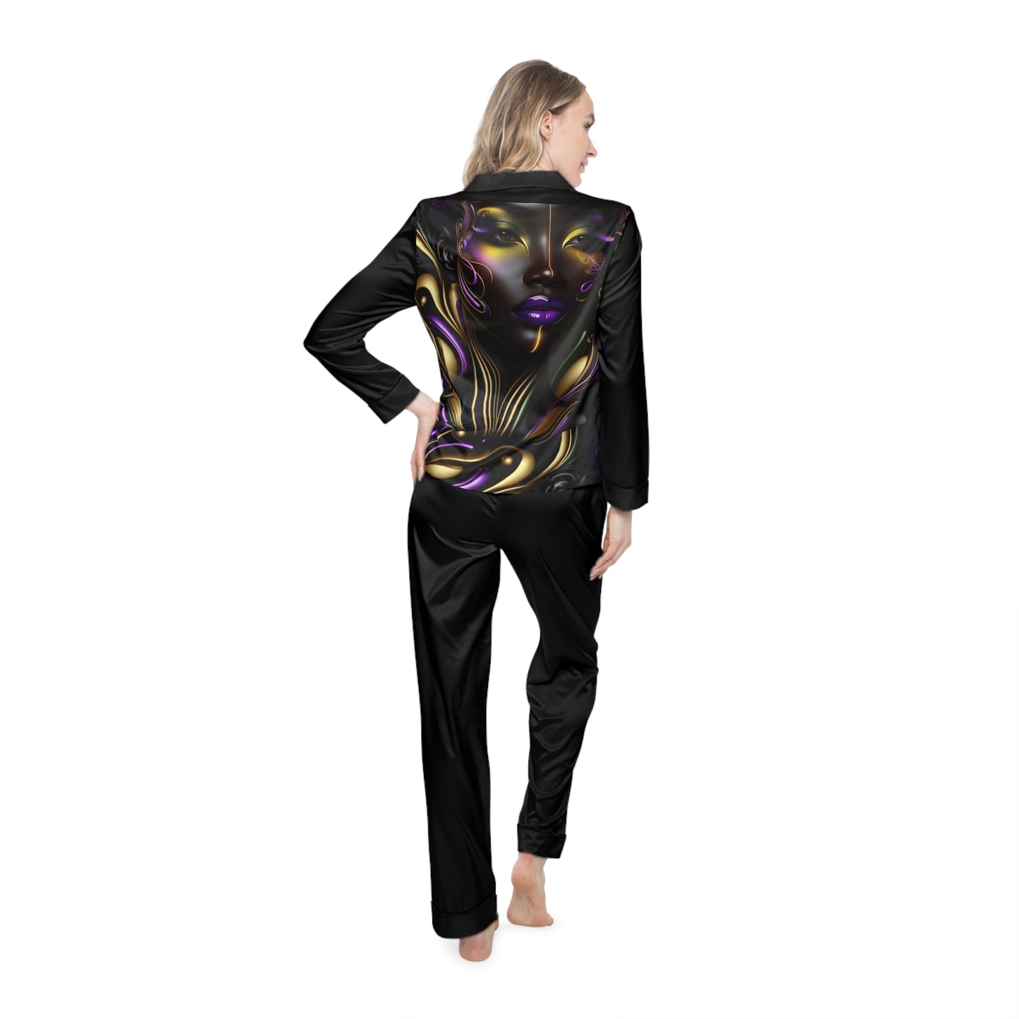 Purple Reign Women's Satin Pajamas (AOP) #PR2