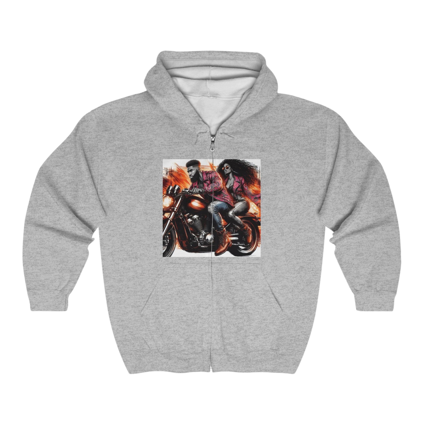 Born To Ride Unisex Heavy Blend™ Full Zip Hooded Sweatshirt #13MU