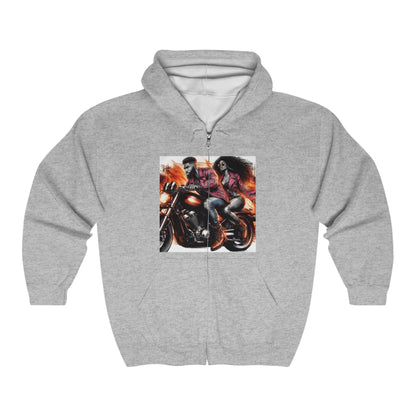 Born To Ride Unisex Heavy Blend™ Full Zip Hooded Sweatshirt #13MU