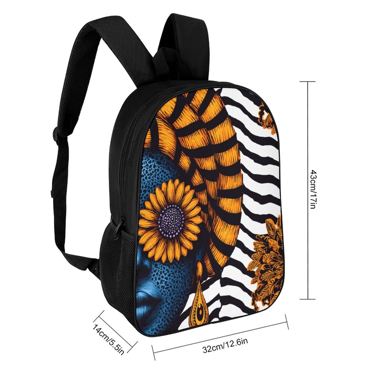 17 inch Black Schoolbag & Shoulder Backpack