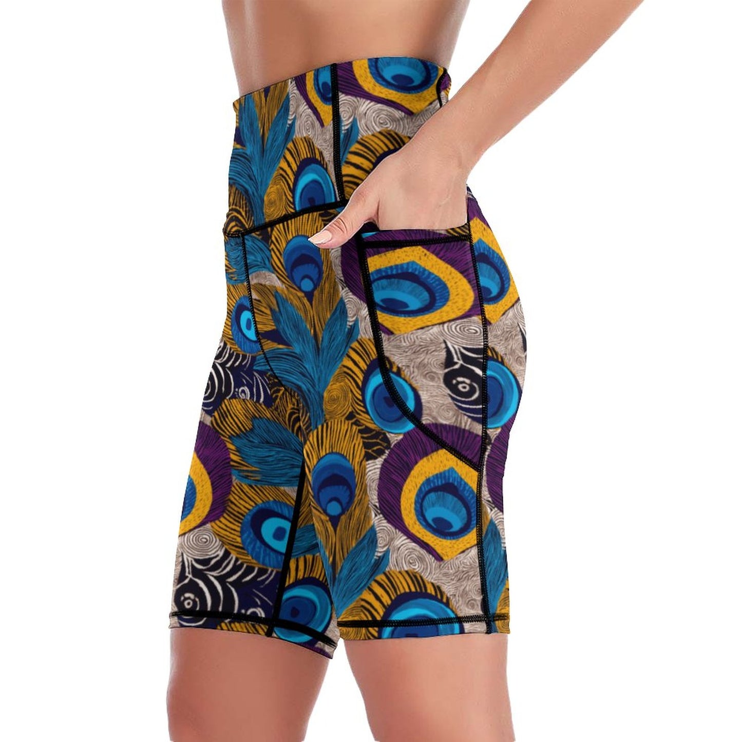 250gsm Knee-Length Yoga Shorts YJ008 (All-over Printing)