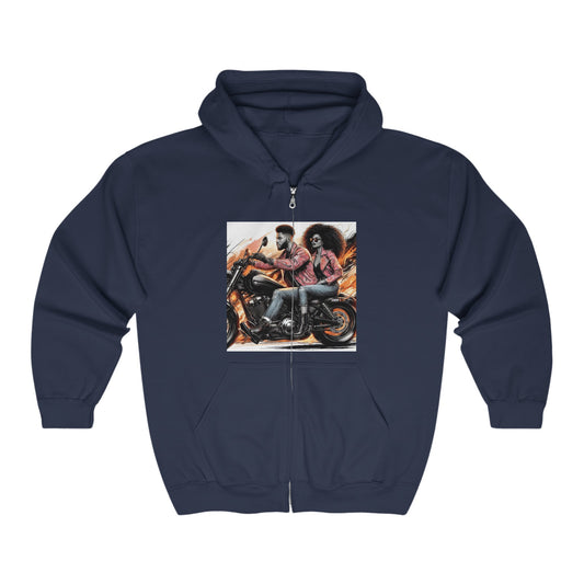 Born To Ride Unisex Heavy Blend™ Full Zip Hooded Sweatshirt #13MU
