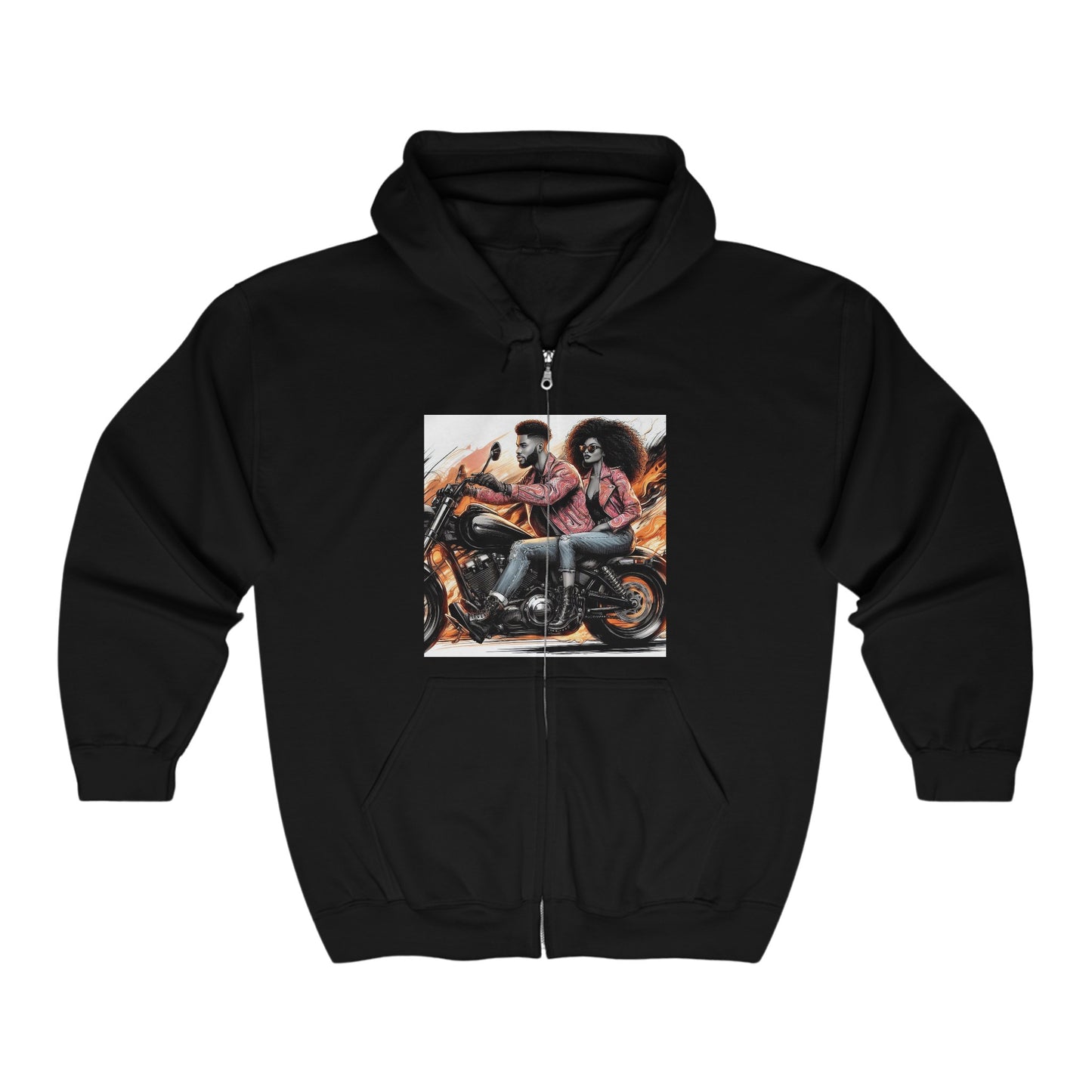 Born To Ride Unisex Heavy Blend™ Full Zip Hooded Sweatshirt #13MU