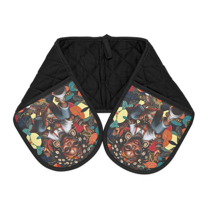 Ankara Print Oven Mitts, African Kitchen Decor, Afrocentric Cooking Accessory, Tribal Oven Gloves, Ethnic Cooking Gift